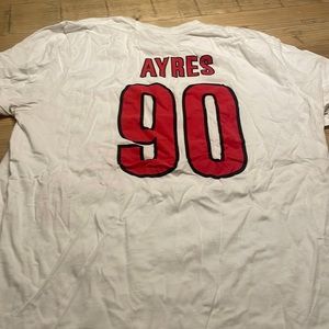 Carolina Hurricanes Away David Ayres Jersey Shirt, white